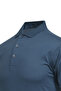 Men's Polo Collar Corn Cotton Short Sleeve Buttoned Embossed Detailed Kagi Blue T-Shirt - 5311 - 5