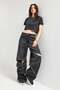 İts Basic Women's Dark Smoked Super Baggy Fit Zipper Detailed Special Design Denim Jeans - 3