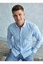 Slim Fit 100% Cotton Men's Linen Shirt Without Pockets Long Sleeve - 3