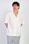 Men's Apaş Collar Short Sleeve Strawberry Shirt - White - 3