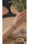 White Cat's Eye Natural Stone Vintage Copper Women's Bracelet for Aries, Pisces and Capricorn Signs