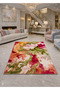 Sdt Red Cloud Patterned Modern Woven Base Decorative Carpet Sdt939
