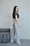 Women's Gray Color High Waist 100% Koton Baggy Pants - 2