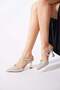 Logeden women's heeled evening shoes with wrist scarf silver snake - 3