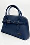Stylish Modern Women's Shoulder Bag Convenient Navy Blue Strap Bag - 3