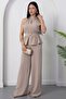 Halter Neck Buckle Waist Jumpsuit Grs3944