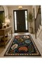 Sdt Nordic Bohemian Large Floral Patterned Spring Breeze Navy Blue Woven Base Decorative Carpet Sdt1180 - 2