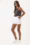 Women's Norah Elastic Waist Colorful Jean Shorts - White - 3