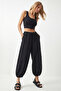Comfortable Linen Look Shalwar with Pockets Lub0330 Black - 3