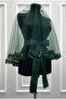 Emerald Green Bridal Veil Set, Sparkling Sequins and Sequin Embroidery, Henna Night Veil, Bridal Veil - 5