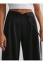 High Waist Wide Leg Draped Women's Trousers with Front V Detail - 2