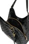 Women's Black Embossed Patterned Faux Leather Shoulder Bag - 6
