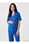 Lcw Dream Blue Bow Patterned Maternity Pajama Set - 2