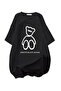 Printed Oversize Crew Neck T-Shirt - Black - 2