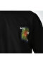 Unisex Crew Neck Printed Oversize T-Shirt - Black - 4
