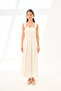 White Square Collar Cotton Long Flounce Alin Dress - 8