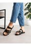 Mari̇n Black Buckle Detailed Women's Slippers - 4