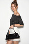 Women's Black White Polka Dot Patterned Asymmetrical Cut Fitted Waist Bat Sleeve Blouse 6162 60286230 - 2