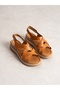 Valenra Tan Genuine Leather Women's Sandals - 3