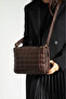 Women's Faux Leather Quilted Patterned Crossbody Bag with Adjustable Strap - 3