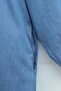 Tencel Denim Dress with Buttoned Collar, Pockets, Folded Sleeves and Garnish - Blue - 6