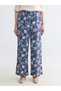 Indigo Elastic Waist Floral Women's Trousers - 4