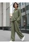 Women's Khaki Oversize Shirt Loose Cut Long Sleeve Stylish Shirt - 5