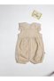 Baby Girl Jumpsuit Cotton Linen Blend Lace Collar Summer Beige - 4