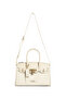 Women's White Faux Leather Adjustable Strap Zippered Shoulder Bag - 3