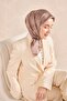 وشاح حرير تويل بنمط بسيط بني 90x90 - 4