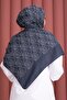 Premium Patterned Jacquard Shawl Series Indigo - 3