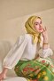 وشاح حرير تويل بنمط بسيط أصفر 90x90 - 3