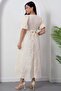 Square Neck Belted Dress Grs3980 - 7