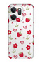 Oppo Reno 14 Compatible Strawberry and Heart Pattern Transparent Phone Case