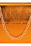 Orange Shiny Crossbody Bag with Detachable Chain Strap - 6