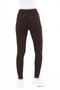 Women's Brown Color Pants-Looking Slimming Stretchy Leggings with Back Pockets - 3