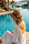 Elegant Bow Detailed Women's Straw Summer Hat - 3