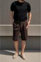 Men'S, Double Pleated, Old Money Culture, Elastic Waist, Regular-Fit, Linen Weave, Cotton Shorts 309 - 3