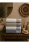 Luxury 50X90 4-Pack Hand and Face Towels 100% Cotton – Jacquard Pattern, Ultra Soft, High Water Absorption