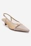 Laviera Beige Mesh Buckle Genuine Leather Women's Low Heeled Shoes - 3
