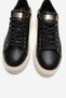 Borena Black Leather Thick Sole Women's Casual Sports Shoes - 2