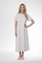 Women's Large Size Floral Patterned Short Sleeve Dressing Gown Nightgown 2-Piece Set %100 Cotton - 3