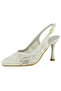 Stella Ten Satin Lace Open Back Pointed Toe Goblet Heeled Evening Dress Shoes - 4