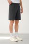 Anthracite Men's Zippered Three-Pocket Slim Fit Comfortable Fabric Shorts - 2