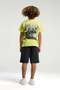 Boy's Short Sleeve T-Shirt with Print Detail, Ages 9-15, Peanut Green - 5