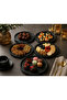 5 Pieces Metal Round Tea, Coffee, Cake Serving Tray Decorative Presentation Tray 22 cm