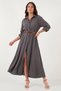 Modal Maxi Belt Detailed Classic Collar Long Sleeve Dress Dress 6833270 - 3
