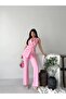Women's Gold Buttoned Belted Vest Fabric Trousers Set - 6