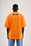 Men's Rhinestone and Printed Oversize T-Shirt Electric-Orange - 6