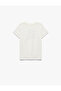 Crew Neck Short Sleeve Cherry Embroidery Detailed Cotton T-Shirt - 4